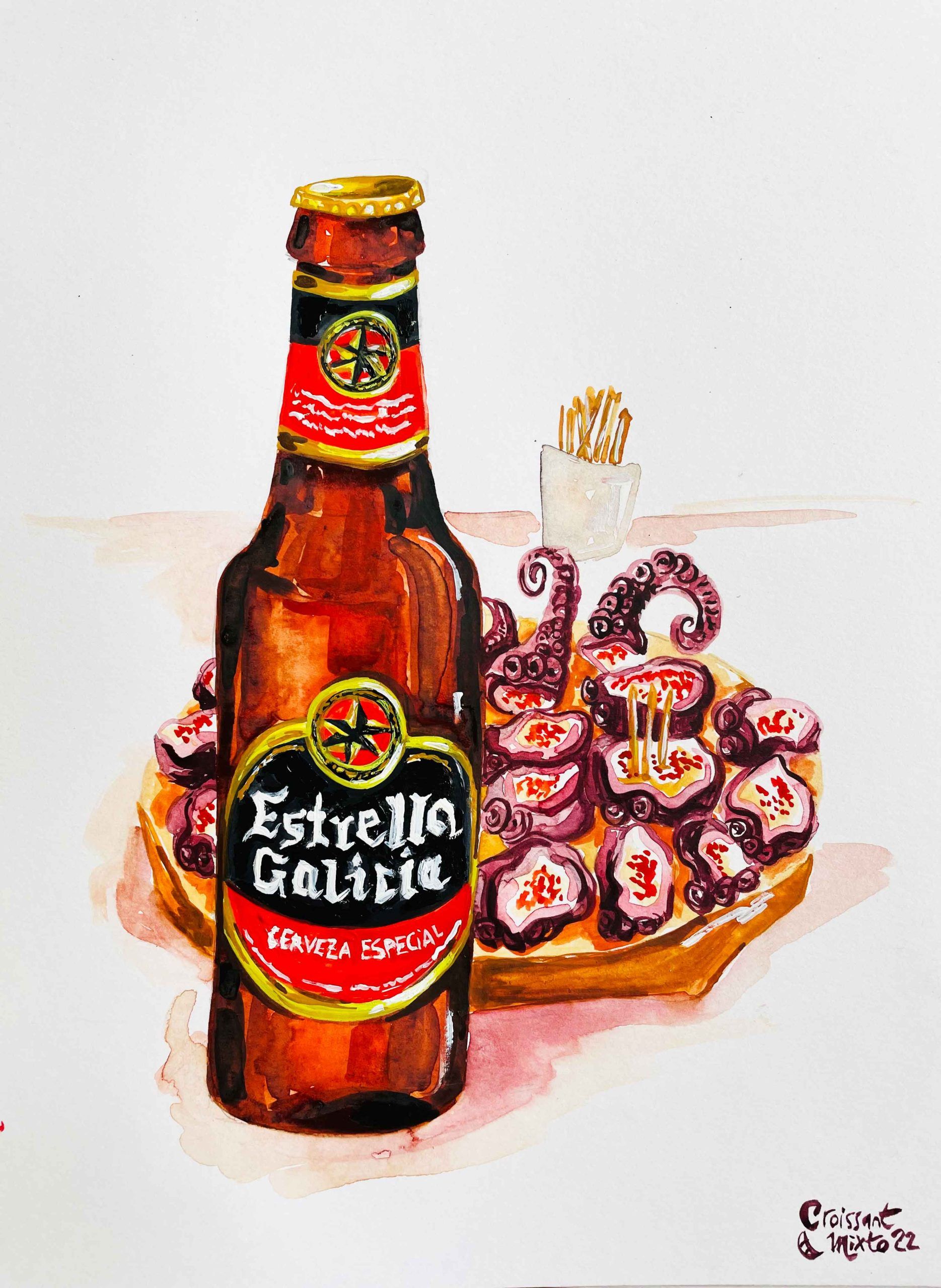 acuarela-foodie-estrella-galicia1-croissant-mixto