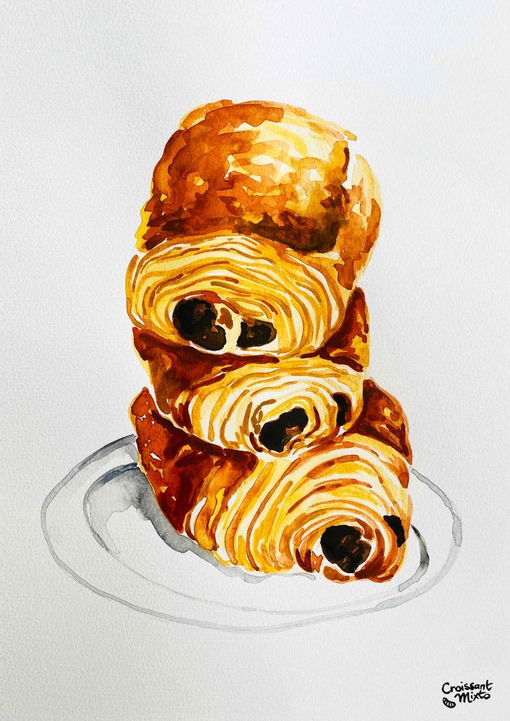 acuarela-foodie-pain-chocolat2-croissant-mixto
