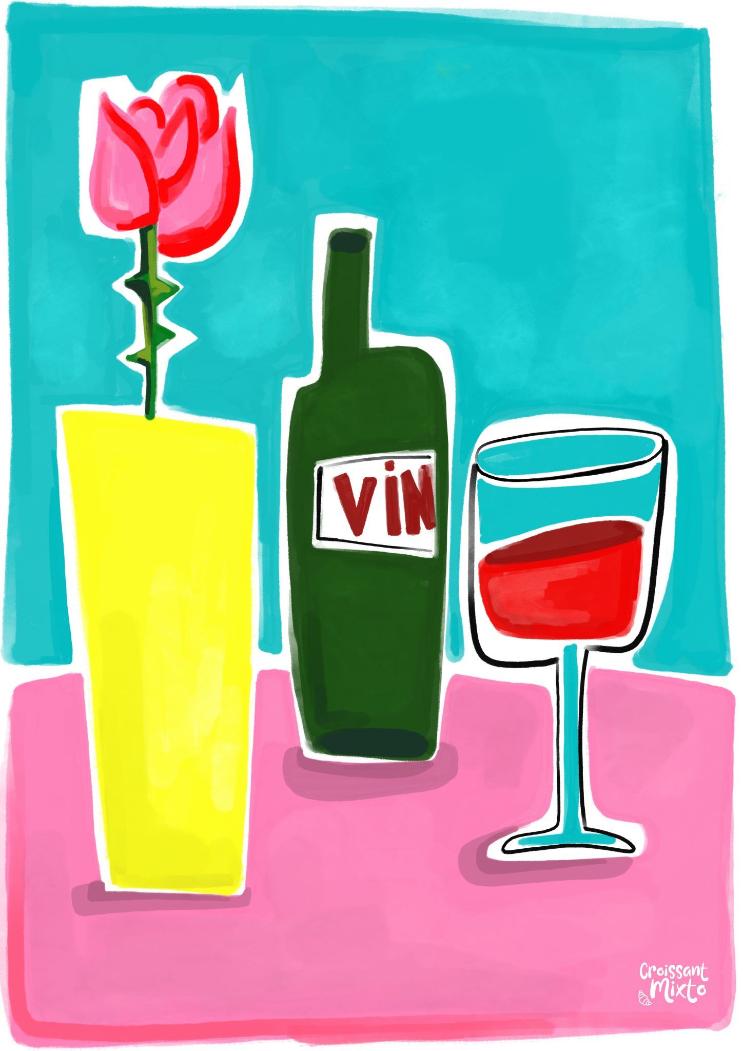 ilustracion-digital-bodegon-flor1-croissant-mixto
